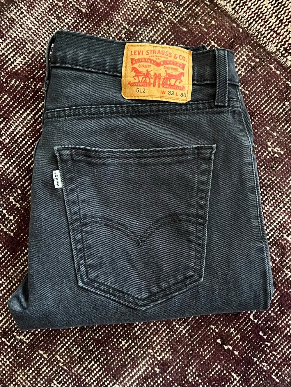❤️Levi's 512 Black Faded Denim Jeans Size 32